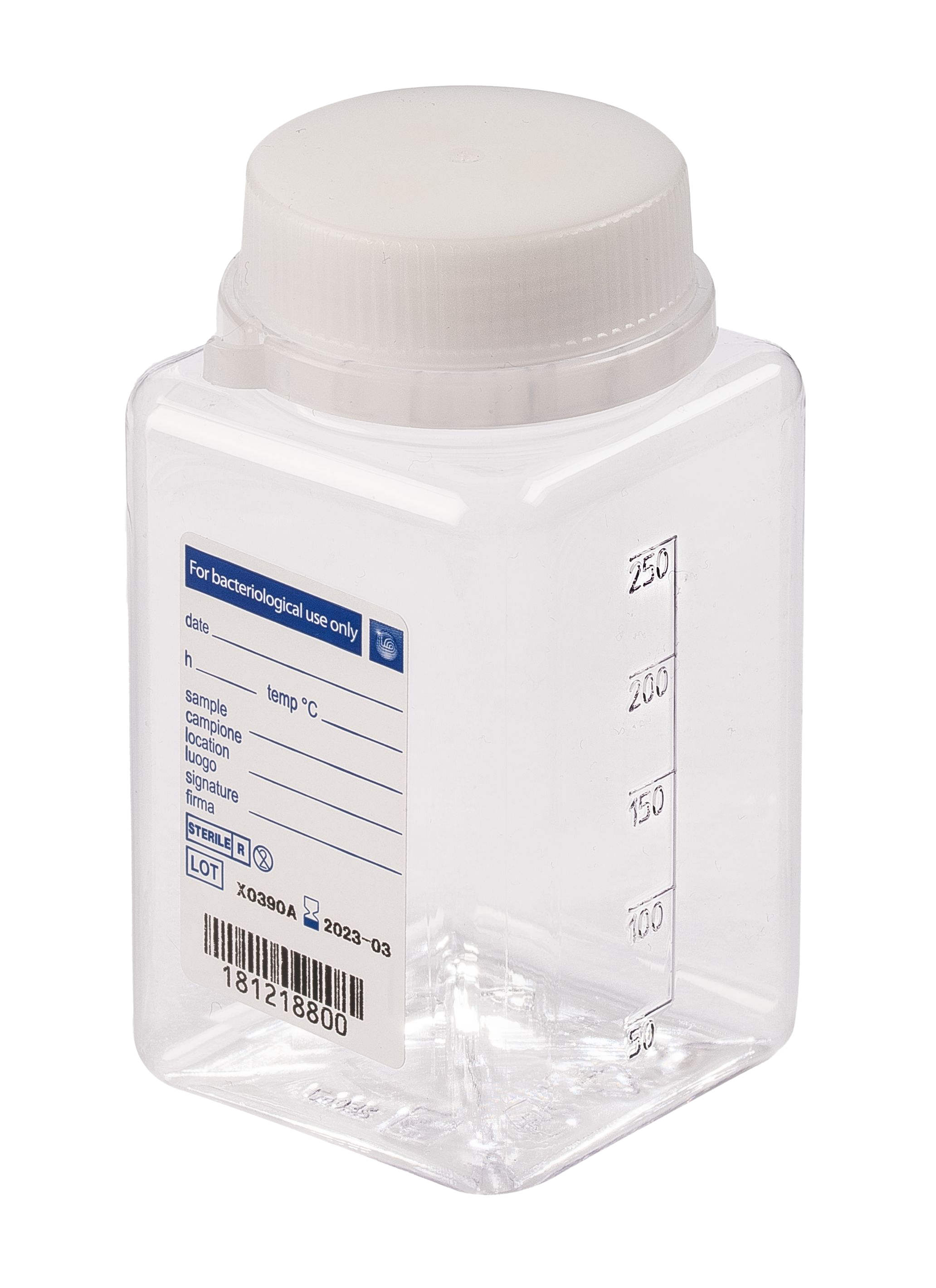 sterile Weithalsflasche, 250 ml, PET, VE 216 St.