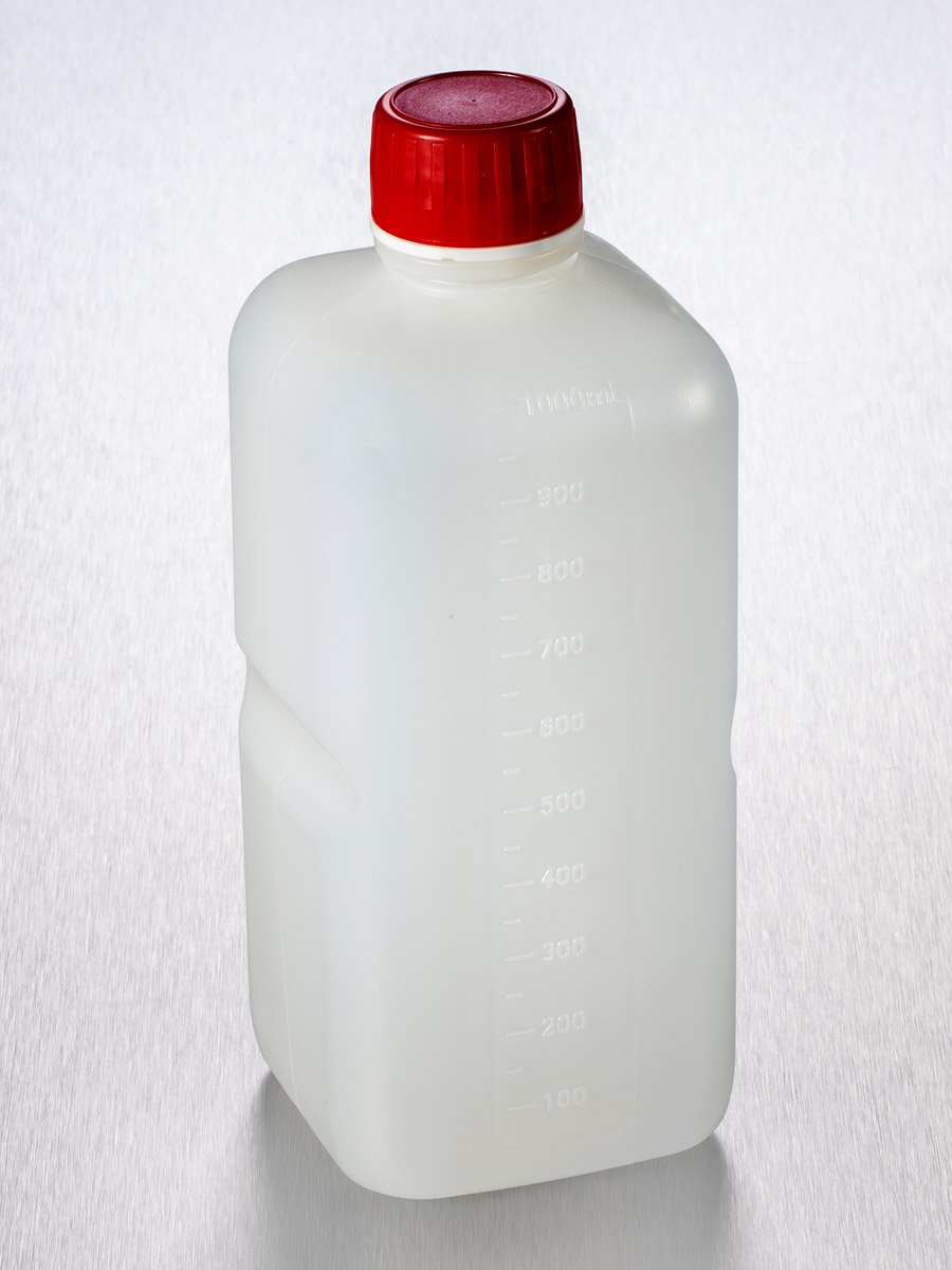 sterile Enghalsflasche OHNE Etikett, 1000 ml, HDPE, VE 77 St.