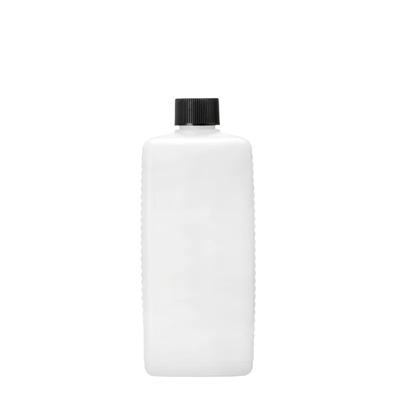 Vierkantflasche HD-PE, 500 ml natur kompl. mit Schraubverschluß schwarz 00434035