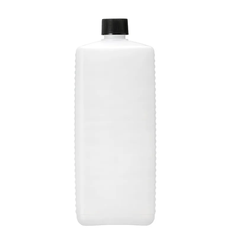 Vierkantflasche HD-PE, 1000 ml natur kompl. mit Schraubverschluß schwarz 00434037