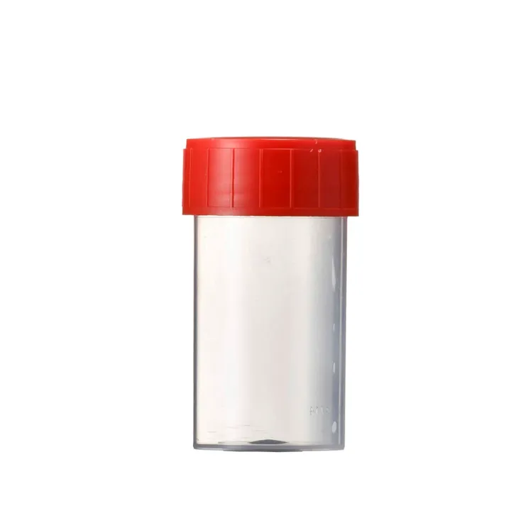 Probenbehälter PP, 60 ml mit Schraubdeckel rot, VE = 70 Stück 00441021