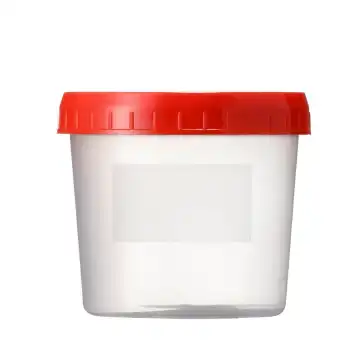 PP-Becher, Probenbehälter, 200 ml mit Schraubdeckel rot, 00441035